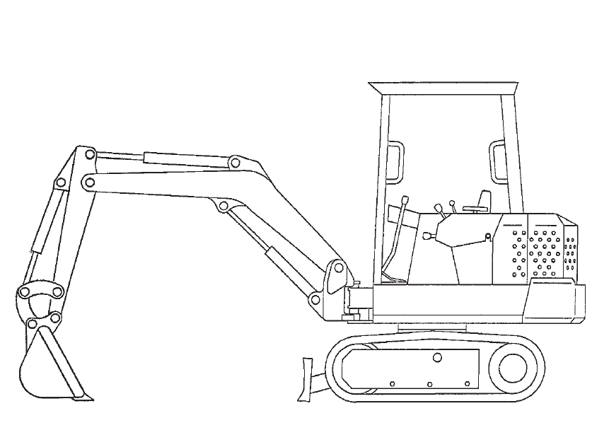 Схематичное изображение экскаватора вид сверху
